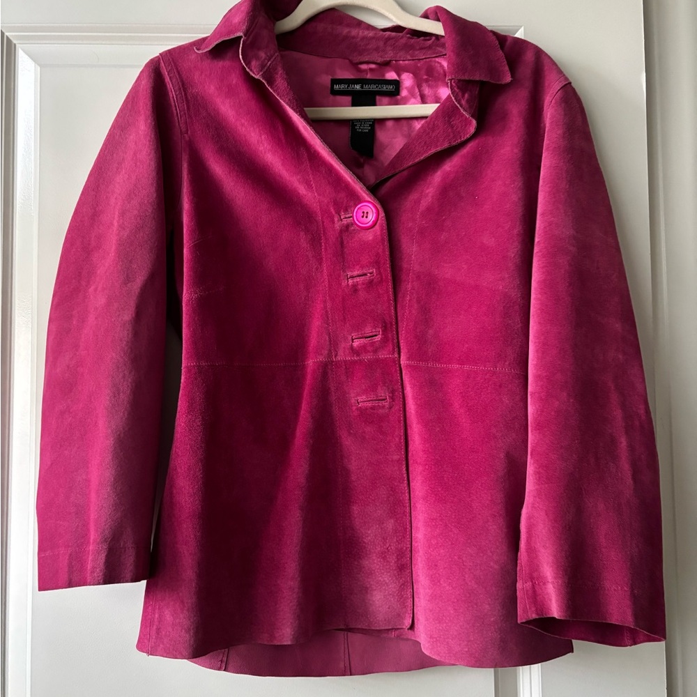 Mary Jane Vibrant Pink Suede Blazer